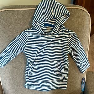 NWT 12M Wave Zone Striped Terrycloth Boys Swim Cover Hoodie